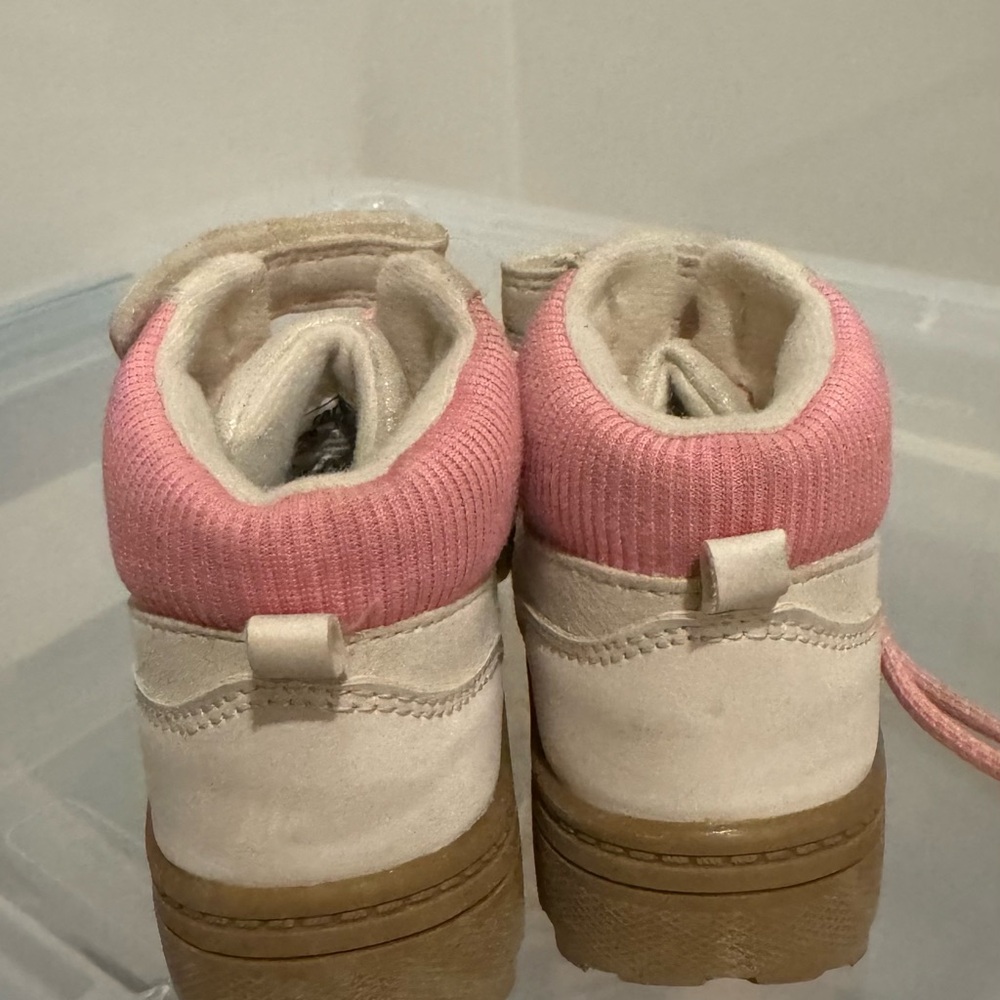 Carter's Kids Cream and Pink Boots - Picture 3 of 4